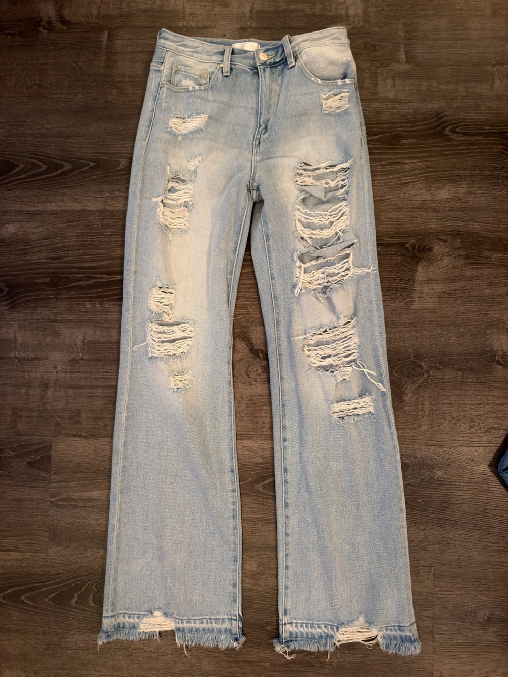 Petra 153 Light Wash Distressed Flare Jeans